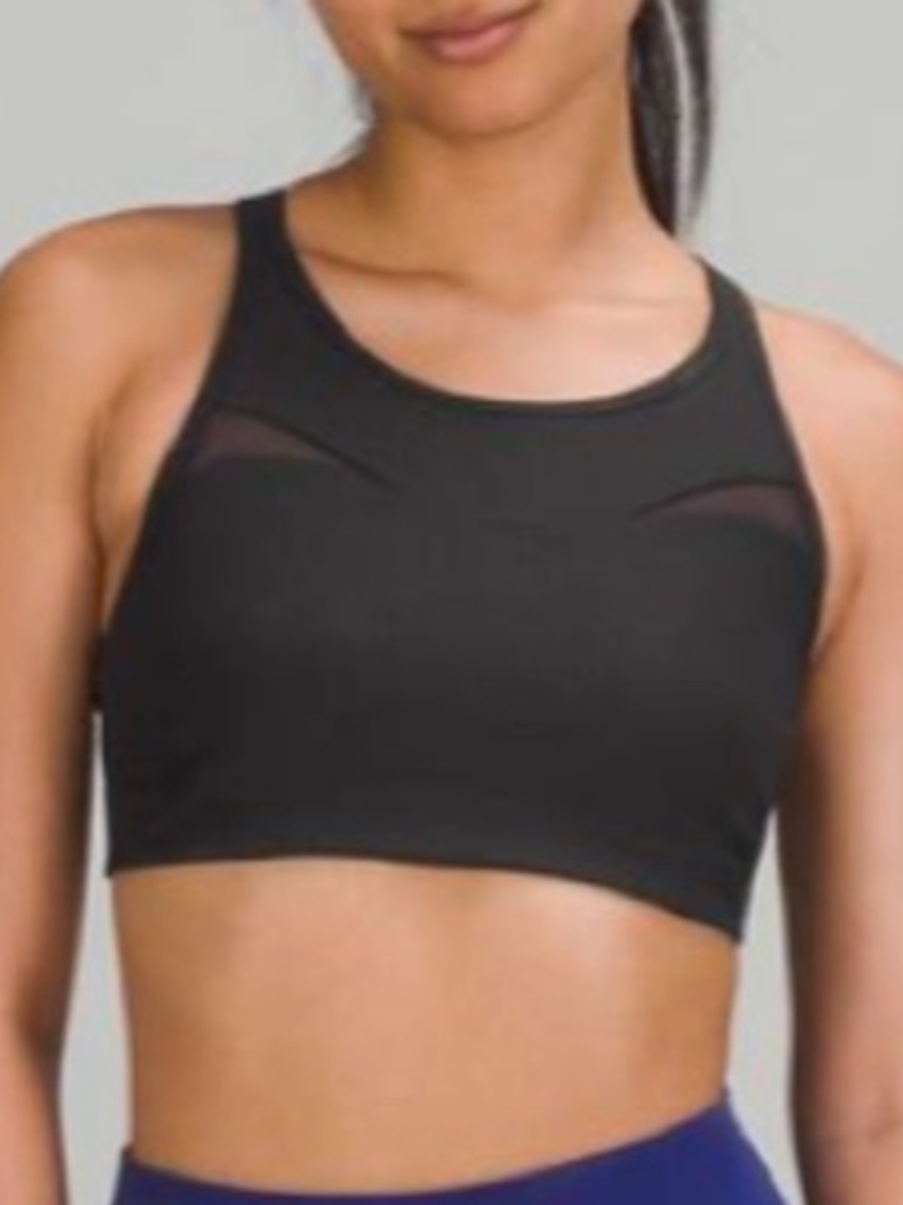 LULULEMON Mesh Ribbed High Neck Black Bra Size 12